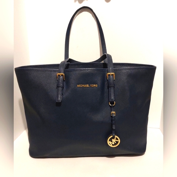 Michael Kors Dark Blue Tote with Shoulder Straps - Picture 1 of 9